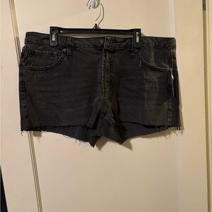 Wild Fable Black Jean Shorts Frayed Hem Cut-Off